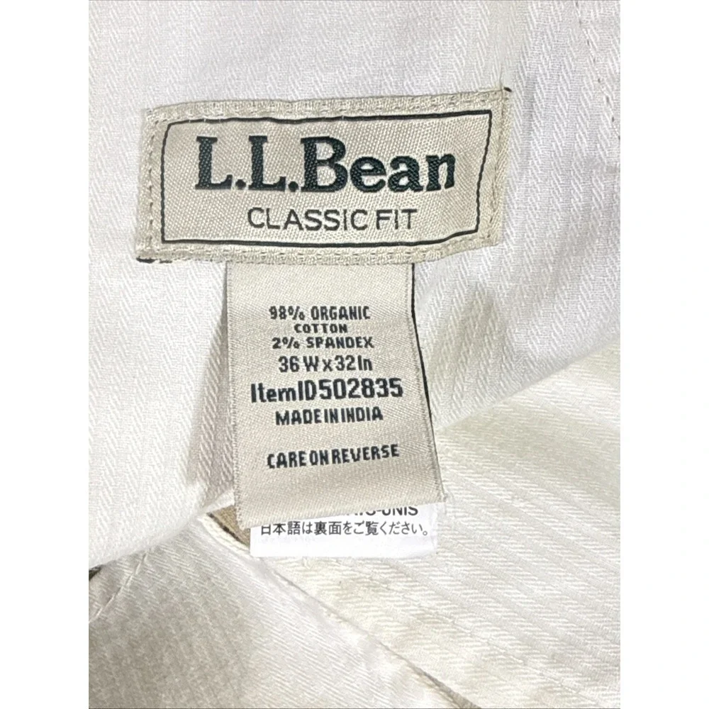 LL Bean Pants‎ Mens Size 36x32 Beige Corduroy Stretch Organic Cotton Preppy